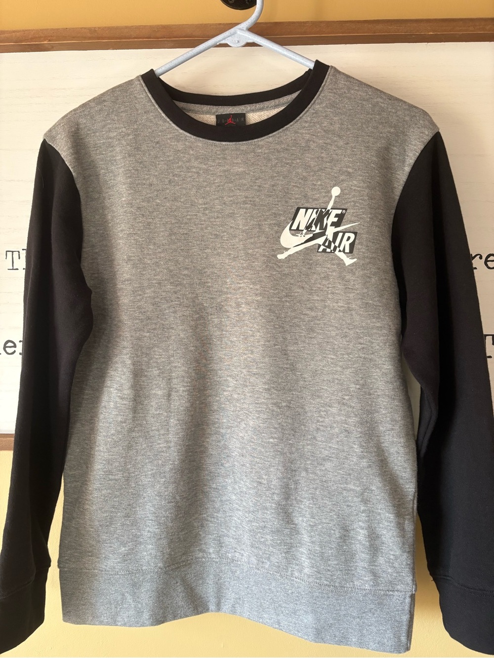 Nike Air Youth Boy  Grey & Black Crewneck Sweatshirt